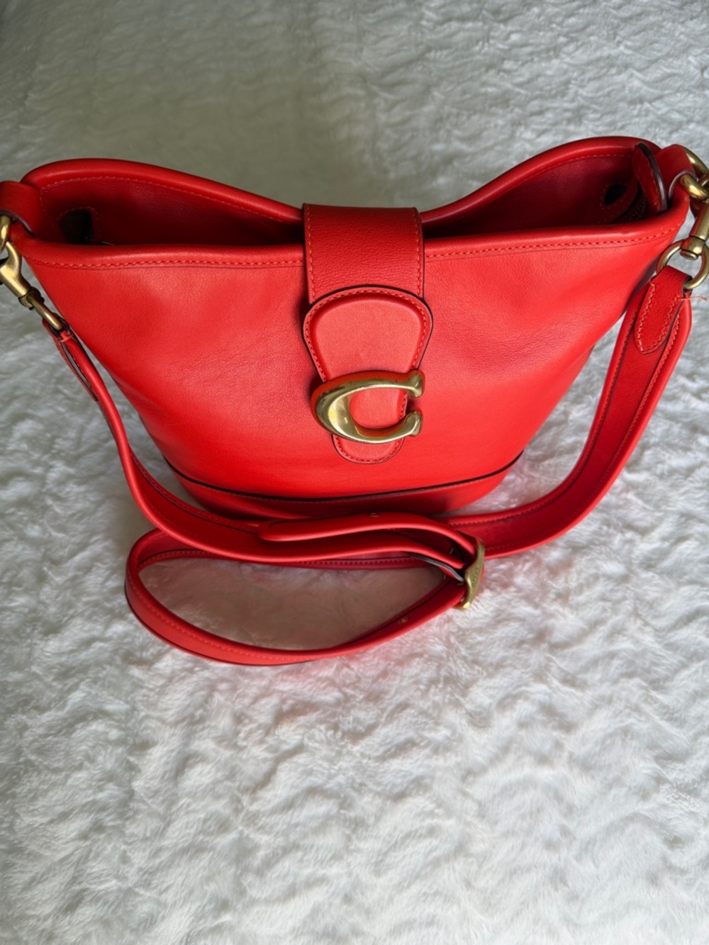 Coach Red Leather Tabby Shoulder Bag w/ Crossbody Strap - Picture 10 of 10